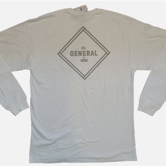 Vans The General Long Sleeve White Shirt Men’s Medium NWT - VN0ACJWHT - Picture 2 of 14